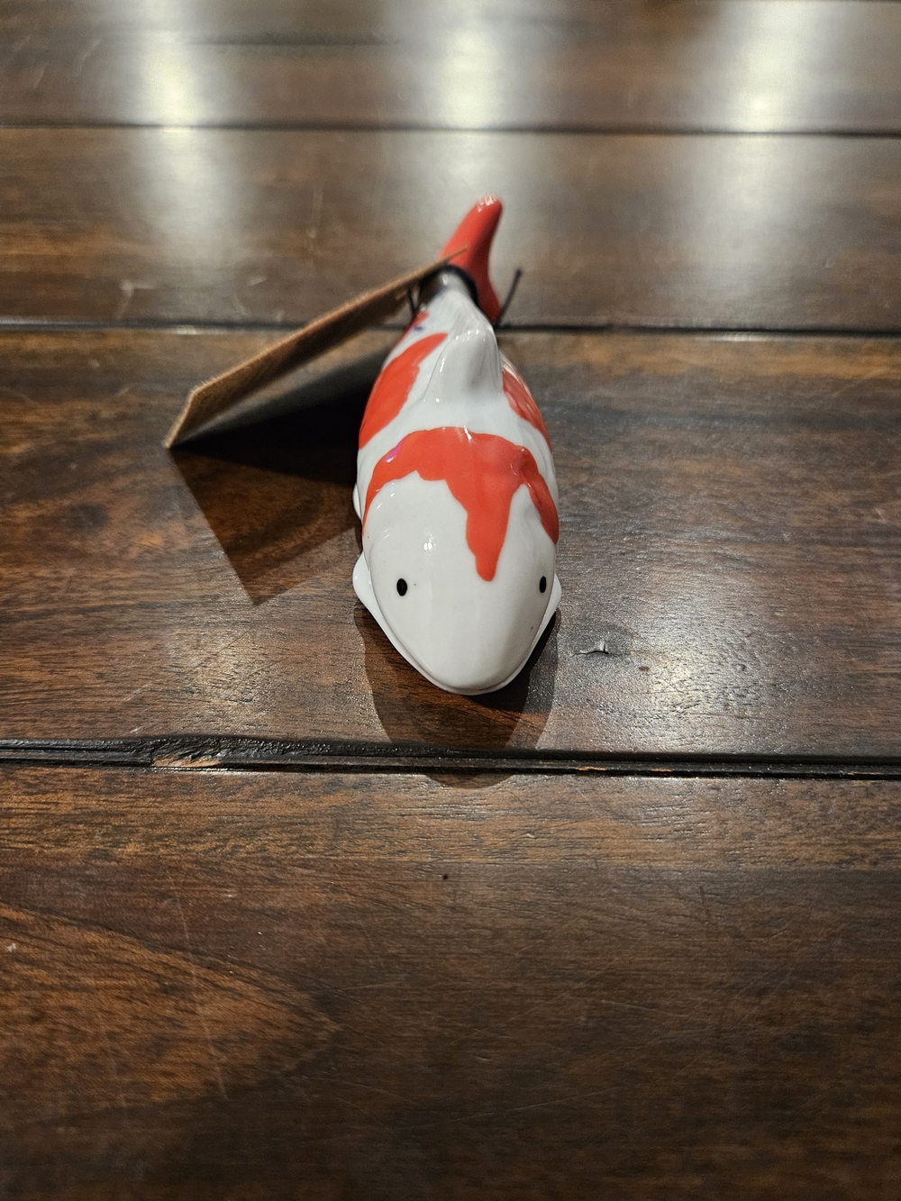 Creative Co-Op White and Red Koi Fish Ceramic Accent